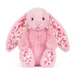 JellyCat: Króliczek LUX Różowy z Kwiecistymi Uszami 31 cm - obrazek 2