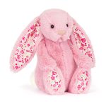 JellyCat: Króliczek LUX Różowy z Kwiecistymi Uszami 31 cm