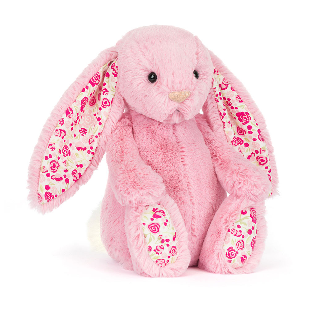 BAS3ROSE__19016 JellyCat: Króliczek LUX Różowy z Kwiecistymi Uszami 31 cm - obrazek 1