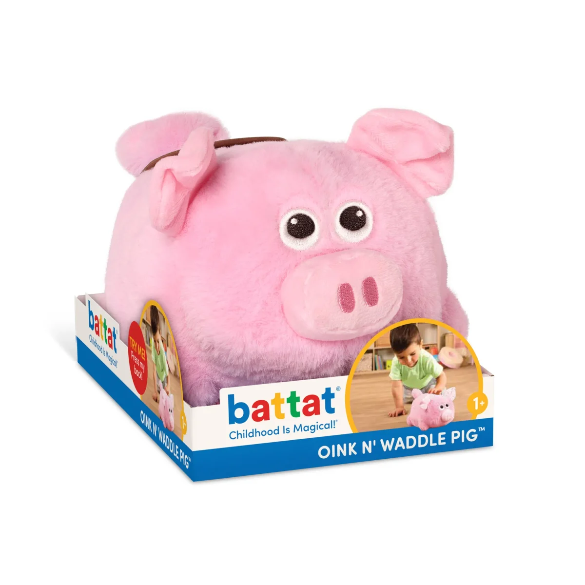 BATTAT: Wędrująca świnka WYDAJĄCA ODGŁOSY – Oink n’ Waddle Pig / B.TOYS - obrazek 5