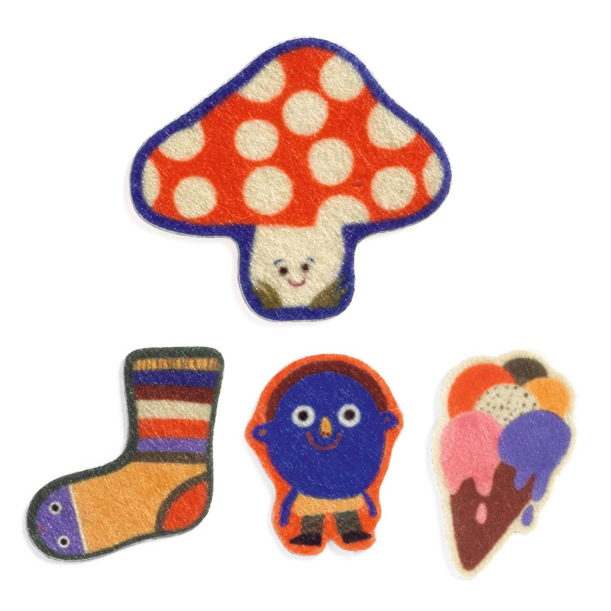 Djeco: Filcowe naklejki dla maluchów ŚMIESZKI 18M+ - obrazek 3