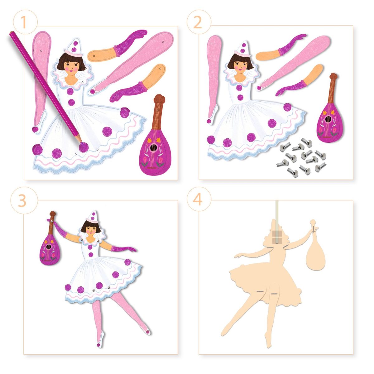 Djeco: zestaw ART ruchome postacie BALETNICE 5+ - obrazek 3
