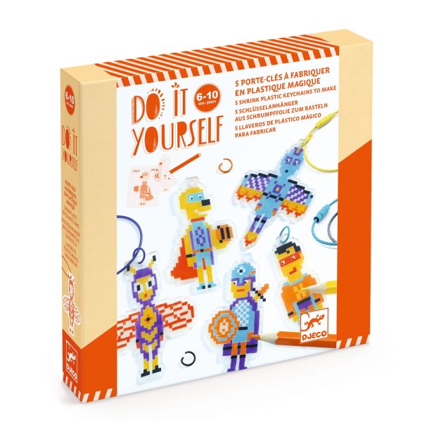 Djeco: zestaw ART - magiczny plastik BRELOCZKI PIXEL 6+