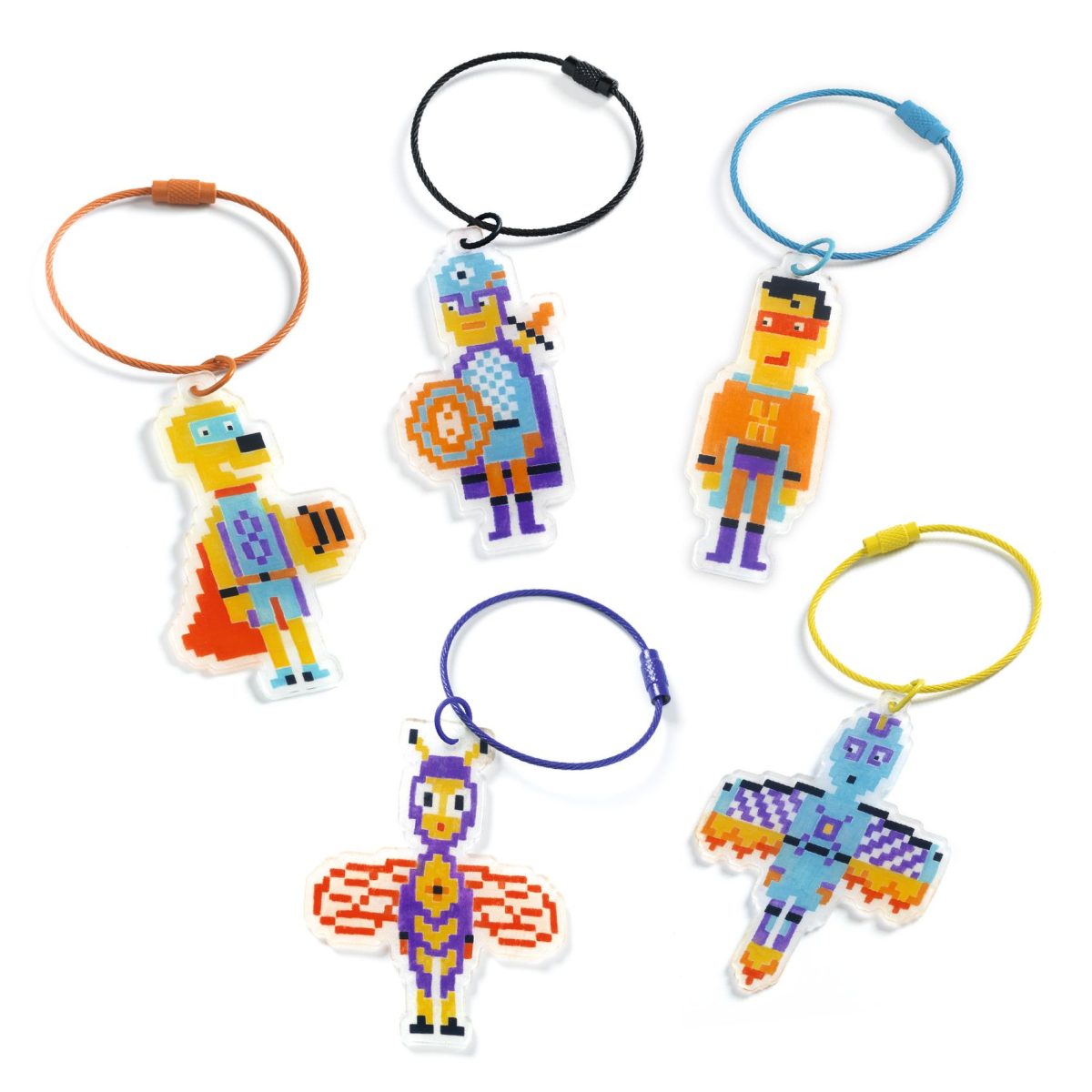 Djeco: zestaw ART - magiczny plastik BRELOCZKI PIXEL 6+ - obrazek 2