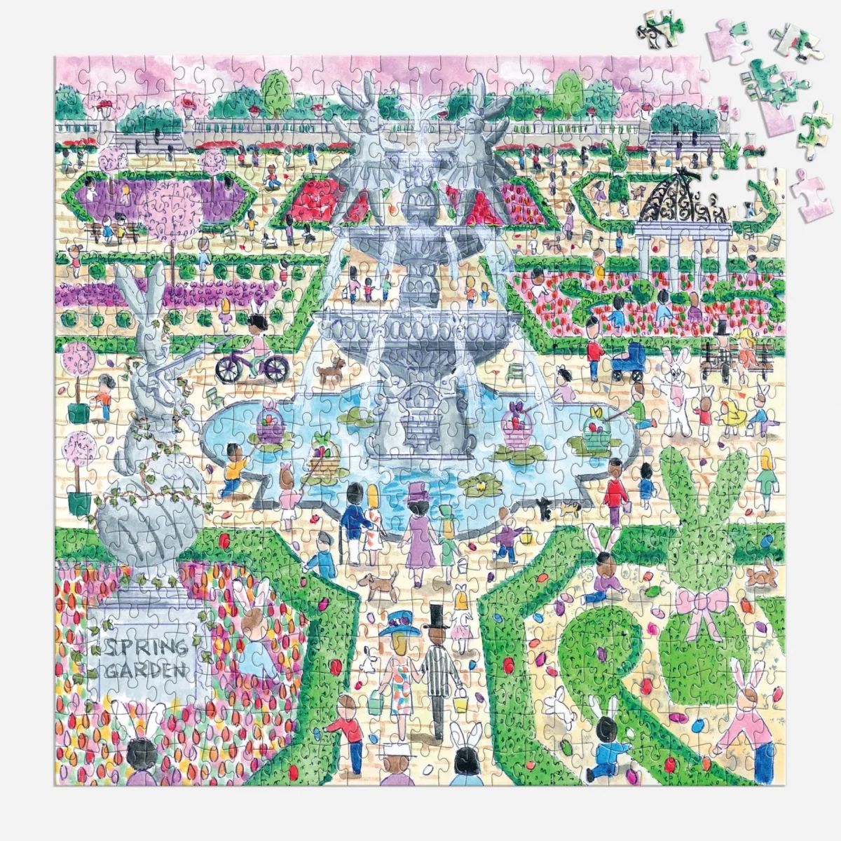 Galison: puzzle Michael Storrings Wiosenne Poszukiwanie Jajek 500 elementów - obrazek 2