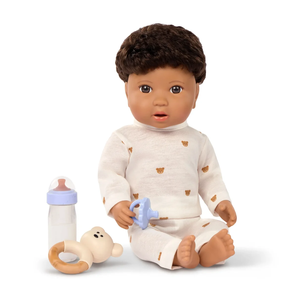 LullaBaby: Lalka NIEMOWLĘ – CHŁOPIEC z WŁOSAMI i butelką z efektem mleka 2+ - obrazek 3