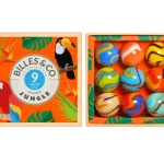Billes & Co: Szklane kulki DŻUNGLA / BOX CALOTS 9 el.