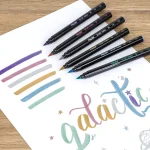 MILAN: flamastry Brush Metalic pędzelkowe 6 kolorów - obrazek 2