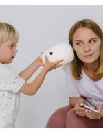 Rabbit & Friends: Miś Duży Lampka Silikonowa z Głośnikiem, Biała - obrazek 4