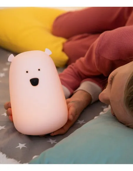 Rabbit & Friends: Miś Duży Lampka Silikonowa Różowa - obrazek 4