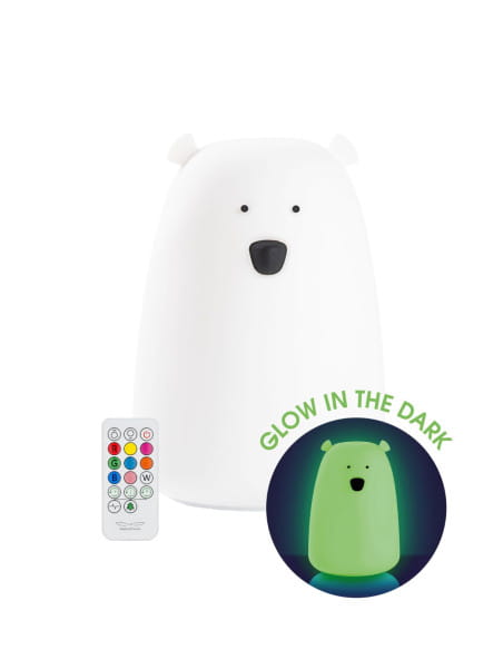 mis-duzy-swiecacy-w-ciemnosci-lampka-silikonowa-z-pilotem Rabbit & Friends: Miś Duży, Świecący w Ciemności, Lampka Silikonowa z Pilotem - obrazek 1