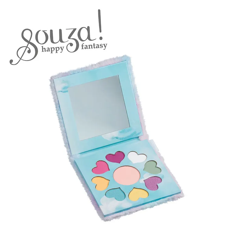 Souza! Paleta cieni do powiek, z lusterkiem, w puchatym etui Jednorożec - obrazek 2