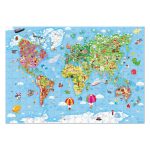 Janod: Puzzle w walizce Ogromna mapa świata 300 el. 7+ Made in France - obrazek 2