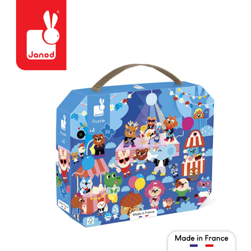 Janod: Puzzle w walizce Przyjęcie 36 el. 4+ Made in France