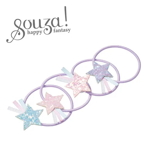 Souza! Gumki do włosów brokatowe gwiazdki Detje 4 szt.