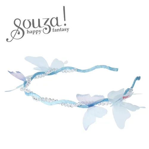 Souza! Opaska z białymi motylami niebieska Rineke