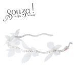 Souza! Opaska z białymi motylami srebrna Famke