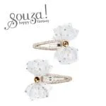 Souza! Spinki do włosów złote z białymi kokardkami Fardou 2 szt.