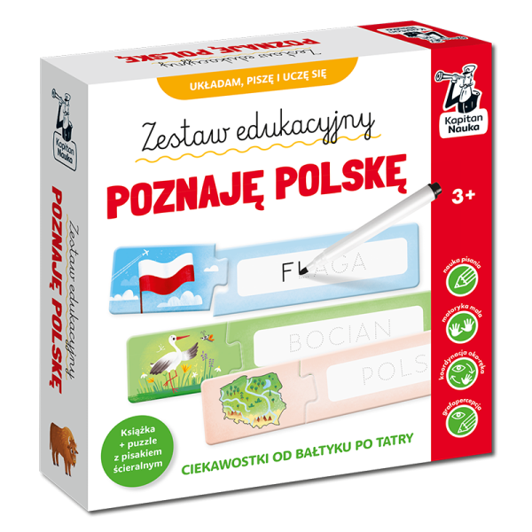 Kapitan Nauka: Zestaw edukacyjny. Poznaję Polskę. Książka + puzzle