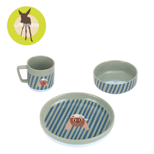 Lassig Komplet naczyń z porcelany Tiny Team Piesek